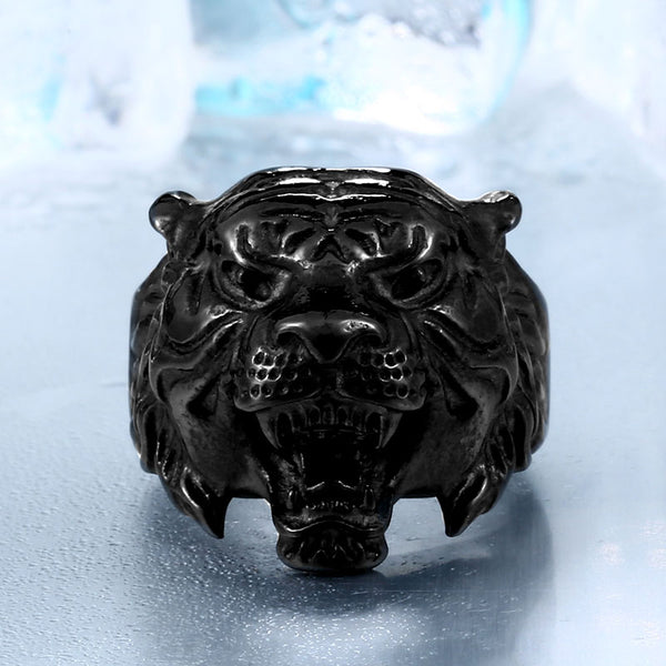 Fighting Tiger Head Ring