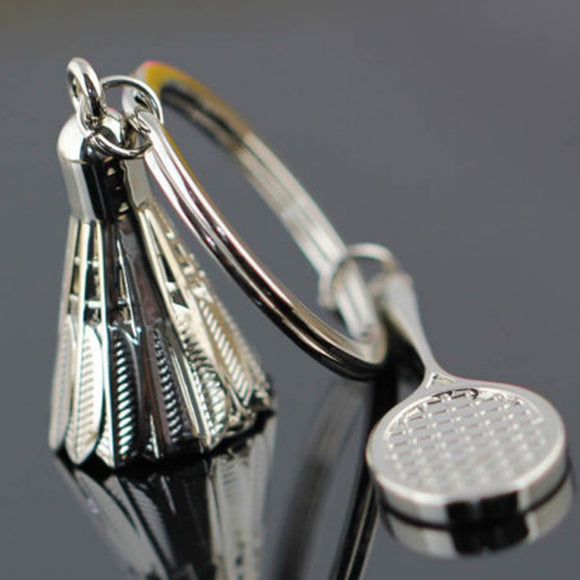 Badminton and Racket Keychain