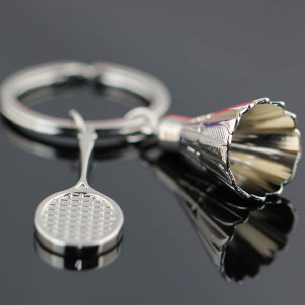 Badminton and Racket Keychain