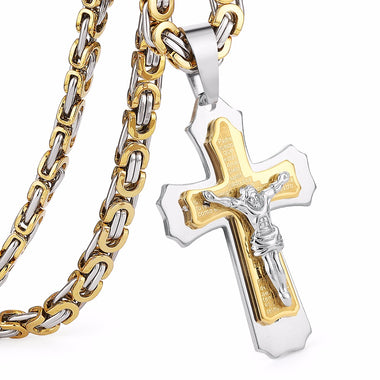 Multilayer Cross Pendant Necklace