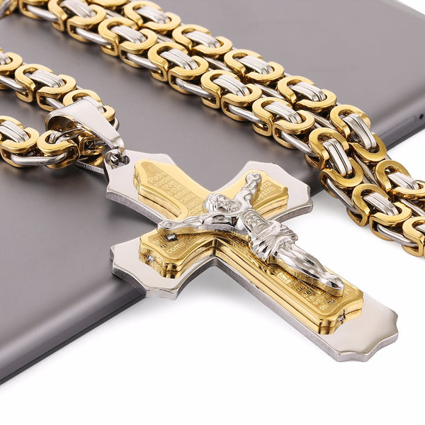 Multilayer Cross Pendant Necklace