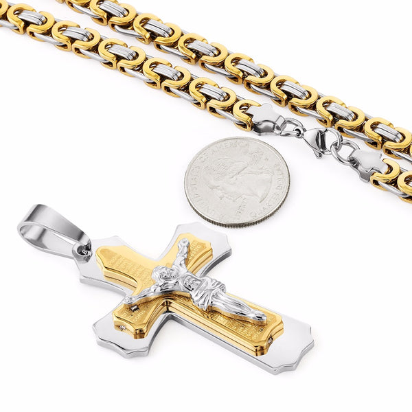Multilayer Cross Pendant Necklace