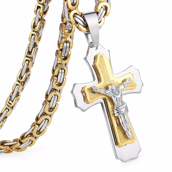 Multilayer Cross Pendant Necklace