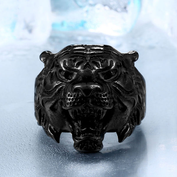 Fighting Tiger Head Ring