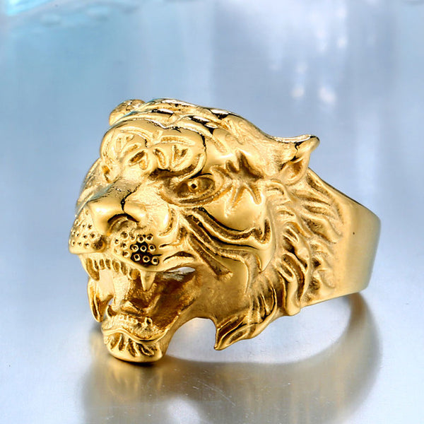 Fighting Tiger Head Ring